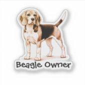 愛犬ビーグル ブラウン 名入れ シール (正面)