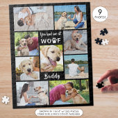 愛犬フォトコラージュ YOU HAD ME AT WOOF 犬の名前 ジグソーパズル