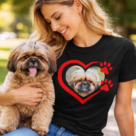 愛犬フォトハートデザインTシャツ Tシャツ