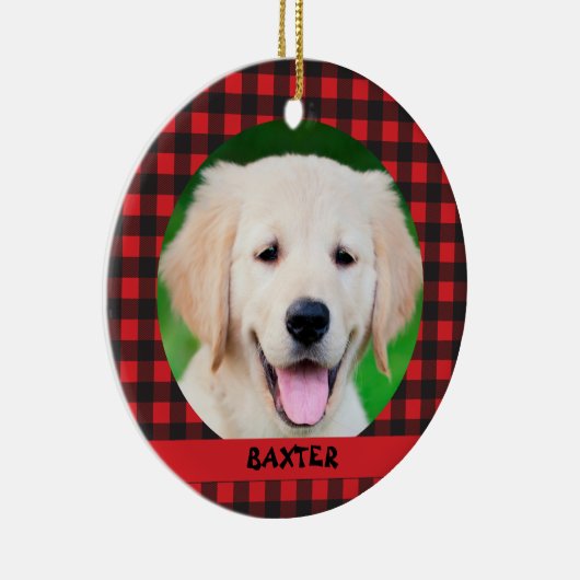 愛犬フォトレッドバッファロープレイド名 セラミックオーナメント (右)