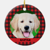 愛犬フォトレッドバッファロープレイド名 セラミックオーナメント (裏面)