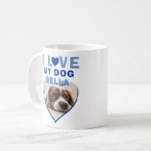 愛犬ブルーハート写真 犬の名前 コーヒーマグカップ (正面左)