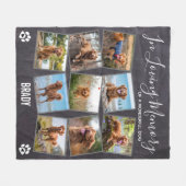 愛犬ペット記念撮影コラージュ フリースブランケット (正面(横))