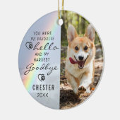 愛犬メモリアルお気に入りのハローフォトレインボー セラミックオーナメント (左)