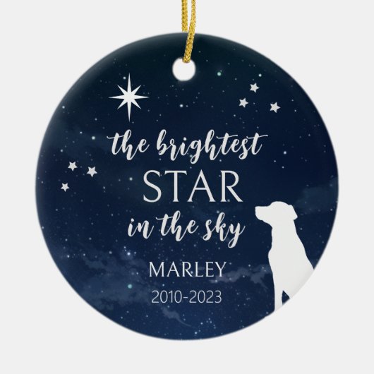 愛犬メモリアルフォト オリジナルデザイン セラミックオーナメント (正面)