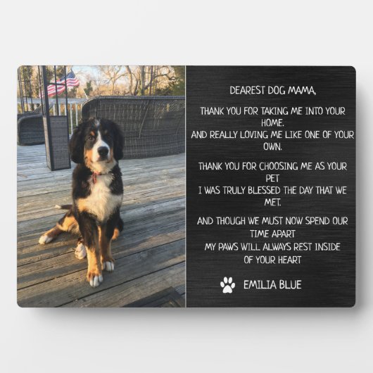 愛犬メモリアルプレート 愛する記憶のまま ペット供養プレート フォトプラーク (正面)