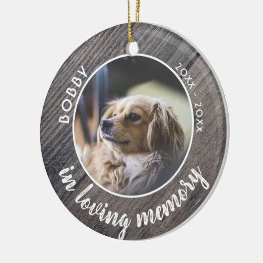 愛犬メモリアル写真素朴木記念 セラミックオーナメント (左)