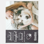 愛犬メモリアル悔やみや弔慰引用文写真 フリースブランケット (正面)