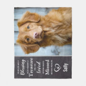 愛犬メモリアル悔やみや弔慰記念写真 フリースブランケット (正面)