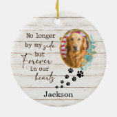 愛犬メモリアル肉球プリント写真 セラミックオーナメント (裏面)