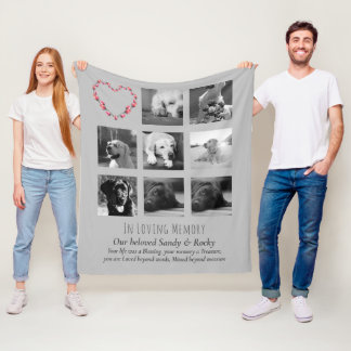 愛犬メモリアル記念写真コラージギフト詩 フリースブランケット
