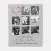 愛犬メモリアル記念写真コラージギフト詩 フリースブランケット (正面)