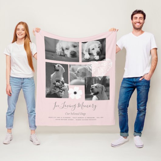 愛犬メモリアル記念写真コラージギフト詩 フリースブランケット (インサイチュ)