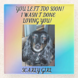 愛犬メモリアル1写真モダンフォント ガラスコースター