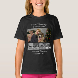 愛犬メモリアル5枚写真コラージュ ペットトリビュート Tシャツ