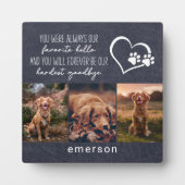 愛犬メモリアル ブルー レザー フォト コラージュ フォトプラーク (正面)