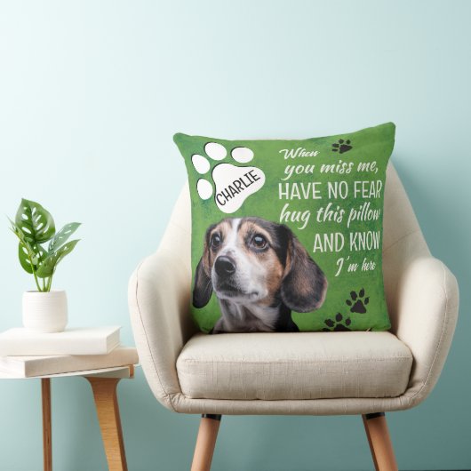 愛犬メモリアル – 写真と名前を追加 クッション (椅子)