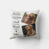 愛犬メモリアル – 悔やみや弔慰引用文犬の写真 クッション (裏面)