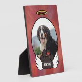 愛犬メモリアル 赤い写真 エンジェルウィングス 爪痕 名前追加 犬 記念プレート フォトプラーク (側面)