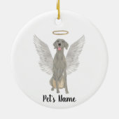 愛犬ワイマラナーのためのオーダーメイド追悼記念 セラミックオーナメント (裏面)