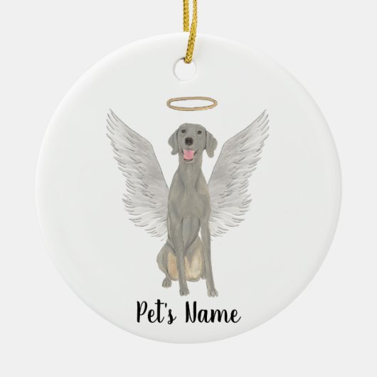 愛犬ワイマラナー追悼記念品 セラミックオーナメント (正面)