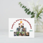 愛犬初めてのクリスマスフォトツリーパーソナライズされた, シーズンポストカード (スタンド正面)