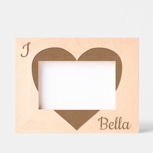 愛犬名ハート写真 レーザー彫刻フレーム (正面)