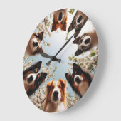 愛犬家おもしろいかわいいおもしろい犬ウォールクロック ラージ壁時計 (傾斜)