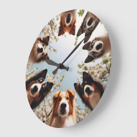 愛犬家おもしろいかわいいおもしろい犬ウォールクロック ラージ壁時計 (傾斜)