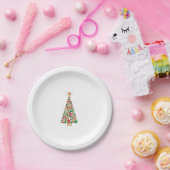 愛犬家かわいいおもしろい犬の足のプリントツリーChr ペーパープレート (パーティー)