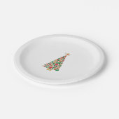 愛犬家かわいいおもしろい犬の足のプリントツリーChr ペーパープレート (アングル)