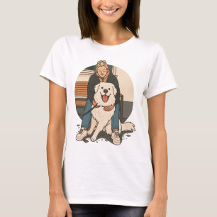 愛犬家がふわふわの子犬を抱きしめる かわいいペットの瞬間 Tシャツ