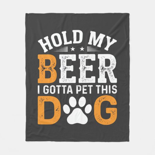 愛犬家がビールを頼む フリースブランケット (正面)