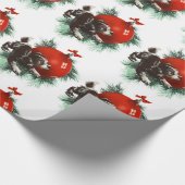 愛犬家のために包むクリスマスのクリスマスのプレゼント ラッピングペーパー (角)