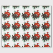 愛犬家のために包むクリスマスのクリスマスのプレゼント ラッピングペーパー (フラット)