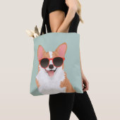 愛犬家のためのかわいい微笑のペンブロークのウェルシュコーギー トートバッグ (クローズアップ)