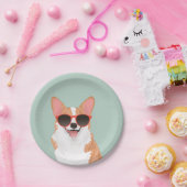 愛犬家のためのかわいい微笑のペンブロークのウェルシュコーギー ペーパープレート (パーティー)