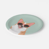 愛犬家のためのかわいい微笑のペンブロークのウェルシュコーギー ペーパープレート (アングル)