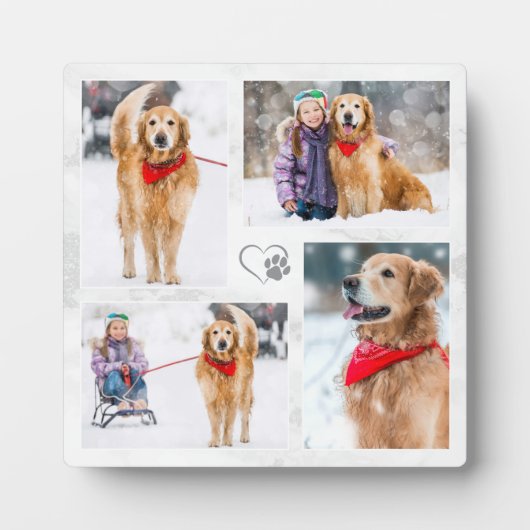 愛犬家のためのオーダーメイド現代ペット写真コラージュ フォトプラーク (正面)