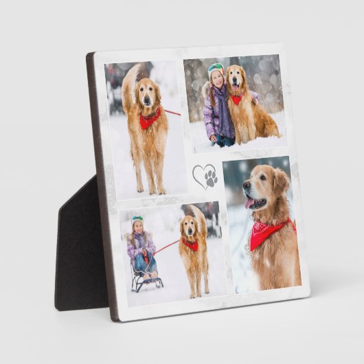 愛犬家のためのオーダーメイド現代ペット写真コラージュ フォトプラーク (正面)