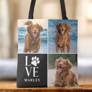愛犬家のためのカスタムフォトコラージュペットグッズ トートバッグ