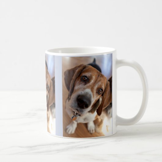 愛犬家のためのカスタムフォト3枚入り コーヒーマグカップ (右)