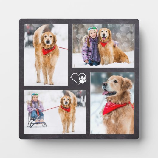 愛犬家のためのカスタムペット写真コラージュ フォトプラーク (正面)