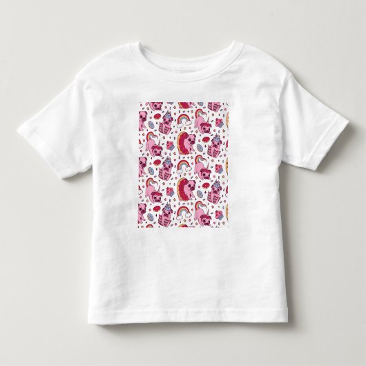 愛犬家のためのキュートな犬のパターン トドラーTシャツ (正面)