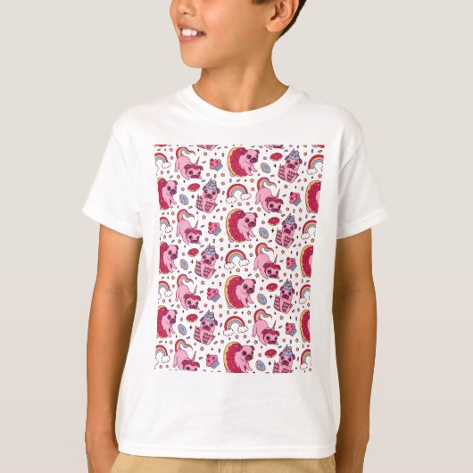愛犬家のためのキュートな犬のパターン Tシャツ (正面)