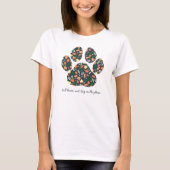 愛犬家のためのキュートな肉球プリントの秋のTシャツ Tシャツ (正面)