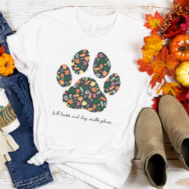 愛犬家のためのキュートな肉球プリントの秋のTシャツ Tシャツ