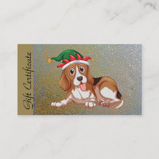 愛犬家のためのクリスマスのクリスマスのプレゼントの証明書 割引カード (正面)
