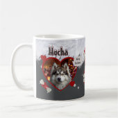 愛犬家のためのクリスマスフォト2枚入りコーヒーマグ コーヒーマグカップ (左)