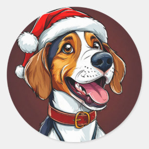 🎄 愛犬家のためのクリスマス・ビーグル・ギフト ラウンドシール